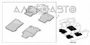 Комплект килимків салону Honda Accord 13-17 резина