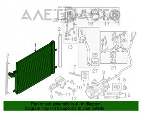 Радиатор кондиционера конденсер Ford Escape MK3 13-19 1.6T 2.5