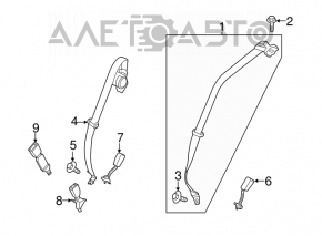 Ремінь безпеки задній лівий Ford Escape MK3 13-19 беж під хімчистку