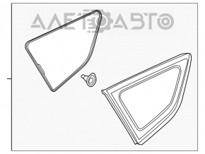 Форточка глухое стекло задняя левая Ford Escape MK3 13-19 хром, царапины на хроме, царапины на стекле
