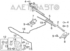 Трапеція двірників очисника з мотором передня права Ford Escape MK3 13-
