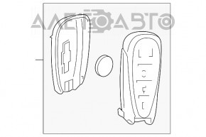 Ключ Chevrolet Malibu 16- smart, 4 кнопки, дефект кнопок