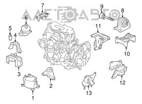 Подушка двигателя центральная Honda Accord 13-17 hybrid