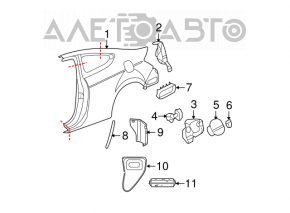 Щиток вентиляции левый Honda Accord 13-17 сломана перегородка, надорвана ткань