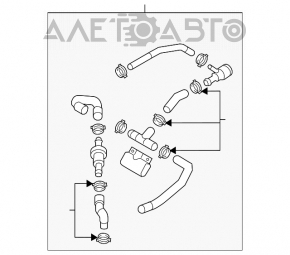 Патрубок охолодження верхній VW Passat b7 12-15 USA 2.5 зламаний штуцер