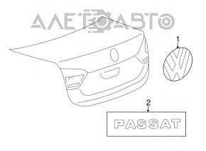 Емблема напис Passat кришки багажника VW Passat b7 12-15 USA