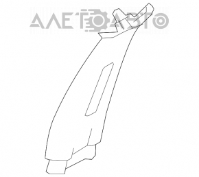 Накладка центральної стійки верхня ремінь права Nissan Rogue 14-20 сіра, побілів пластик