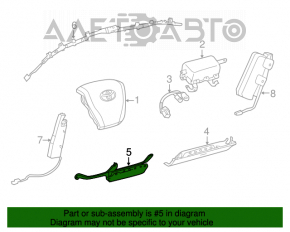 Подушка безопасности airbag коленная водительская левая Toyota Camry v50 12-14 usa черная, ржавый пиропатрон
