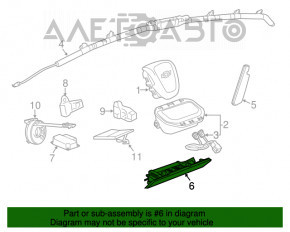 Подушка безпеки airbag колінна пасажирська прав Chevrolet Volt 11-15 чорна, подряпини, зламане кріплення