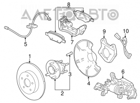 Кронштейн кріплення маточини задній лівий Chevrolet Volt 11-15