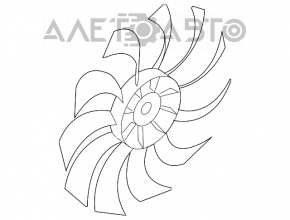 Крыльчатка вентилятора охлаждения правая Nissan Leaf 11-17 11 лопастей
