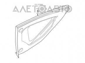 Форточка глухое стекло задняя правая Nissan Altima 13-18 затерт хром, надорван уплотнитель