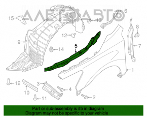 Ущільнювач крила капот-крило прав Nissan Altima 13-
