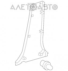 Накладка центральной стойки нижняя правая Toyota Prius V 12-14 серая