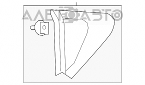 Треугольник заглушка заднего крыла правая Mazda 6 13-21 тычки на хроме