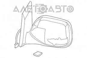Зеркало боковое правое Subaru b10 Tribeca 8 пинов, поворотник, подогрев, красное