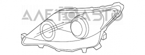 Фара передняя левая в сборе Lexus LS460 07-09 дорест, без омывателя фар