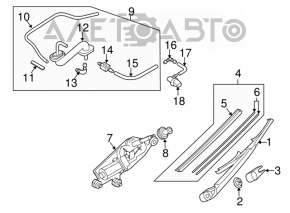 Трапеция дворников с моторчиком задняя Mazda CX-7 06-09