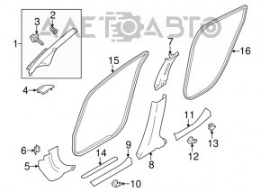Накладка порога внешняя передняя правая Nissan Leaf 11-17 серая