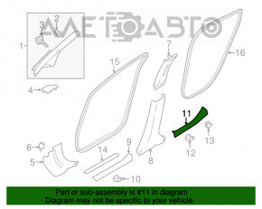 Накладка порога задняя правая Nissan Leaf 11-12 серая