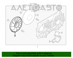 Крыльчатка вентилятора охлаждения левая Nissan Leaf 11-17 9 лопастей