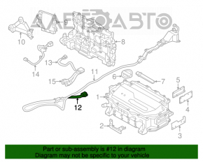 Силовий кабель інвертор-батарея Nissan Leaf 11-12 короткий