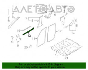 Накладка порога передняя правая Subaru Forester 08-13 SH