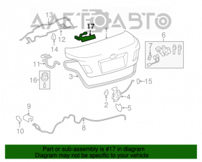 Кнопка відкриття багажника Toyota Camry v40 07-09 надлом кріпиться, розсохлася гумка