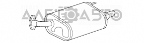 Глушитель задняя часть с бочкой левый Toyota Camry v40 3.5 ржавый, примят