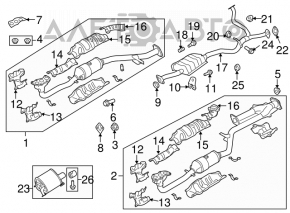 Коллектор выпускной левый с катализатором Subaru Outback 10-14 3.6