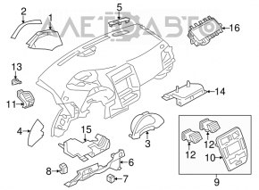 Рамка накладка на дисплей Nissan Leaf 11-12