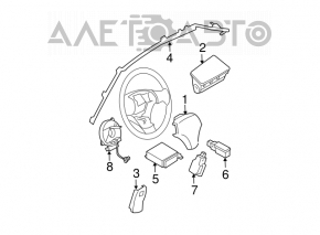 Подушка безопасности airbag в руль водительская Mazda6 03-08 черная