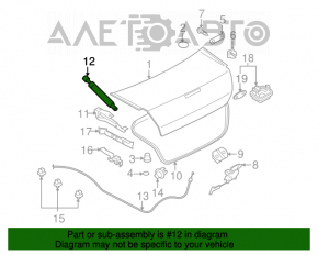 Амортизатор кришки багажника прав Mitsubishi Galant 04-12