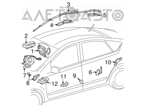 Подушка безопасности airbag боковая шторка левая Toyota Prius 20 04-09
