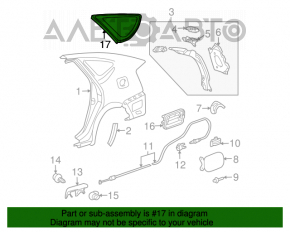 Форточка глухое стекло задняя левая Toyota Prius 20 04-09 дефект уплотнительной резинки