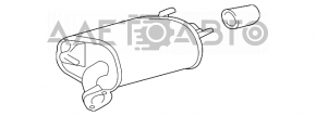 Глушитель задняя часть бочка Toyota Camry v50 12-14 usa