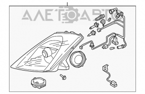 Фара передняя правая Nissan 350z 03-05 голая ксенон, надлом креплений, трещина, царапины, нет крышек