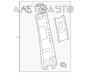 Накладка центральной стойки верхняя (ремень) левая Toyota Sienna 04-10 серая