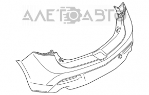 Бампер задній голий під ремонт Mazda3 MPS 09-13 чорний, пробитий, вм'ятина