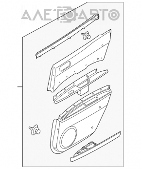 Обшивка двери карточка задняя правая Mazda CX-7 06-09 серая