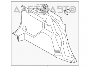 Обшивка арки левая Ford Escape MK3 13-19 черн без сабвуфера