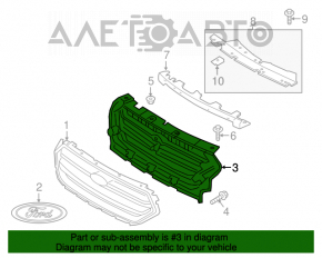Опора решетки радиатора Ford Escape MK3 17-19 рест, надлом креп