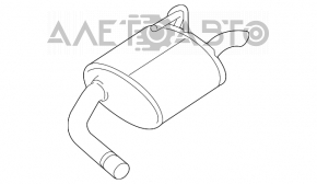 Глушитель задняя часть, бочка права Nissan Altima 19- 2.5 fwd