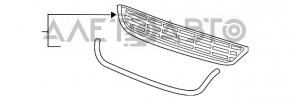 Нижня решітка переднього бампера VW Jetta 11-14 USA мат є тріщини злам креп