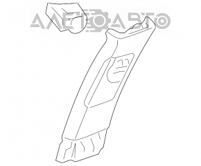 Накладка центральної стійки верхня ремінь ліва Acura MDX 07-13 сіра