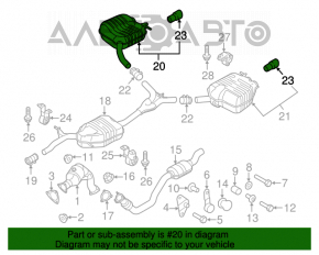 Глушитель задняя часть с бочкой правая Audi Q5 8R 09-17 2.0T