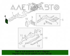 Клык усилителя заднего бампера правый Audi Q5 8R 09-17 примяты отверстия