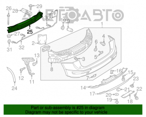 Усилитель заднего бампера Audi Q5 8R 09-17 примят, трещина