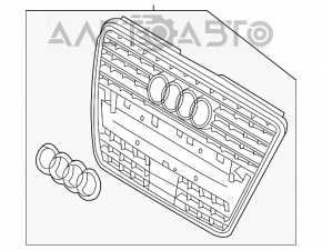 Решетка радиатора grill Audi Q5 8R 09-12 дорест