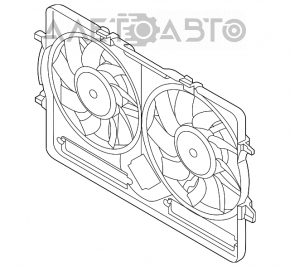 Диффузор в сборе Audi Q3 8U 15-18 CCTA под 2 вентилятора новый неоригинал SIGNEDA
